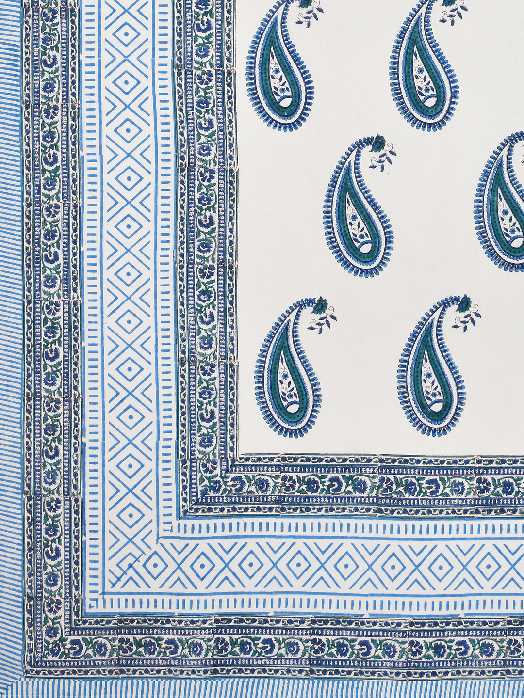 Handblock Print Table Cloth 60X90 Inches - 6 Seater Dining Table