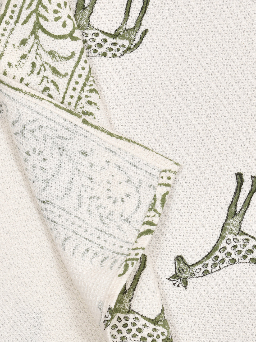 Hand Block Printed Honey Comb Cotton Bath Towel