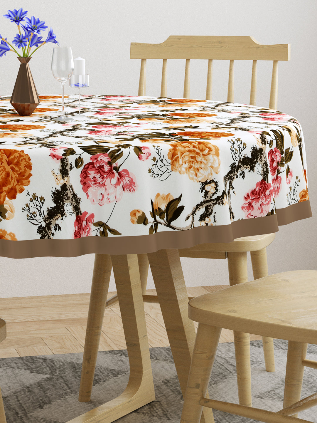 Cotton Round Table Cover - 6 seater- 60 inches