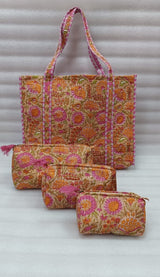 Tote Bag with set of 3 Pouches