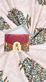 Gift Box with Floral Print Cotton Double King Bedsheet with 2 Pillow Covers