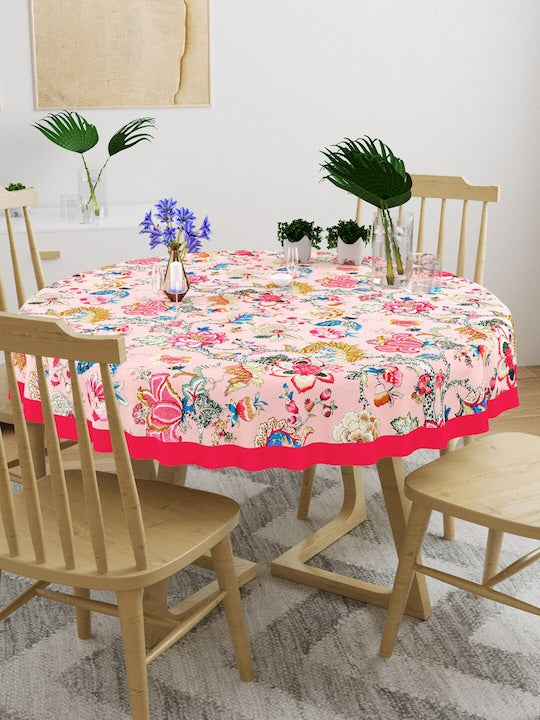 Cotton Round Table Cover - 6 seater- 60inches