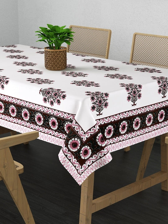 Cotton Floral Print Table Cloth 60X90 Inches - 6 Seater Dining Table