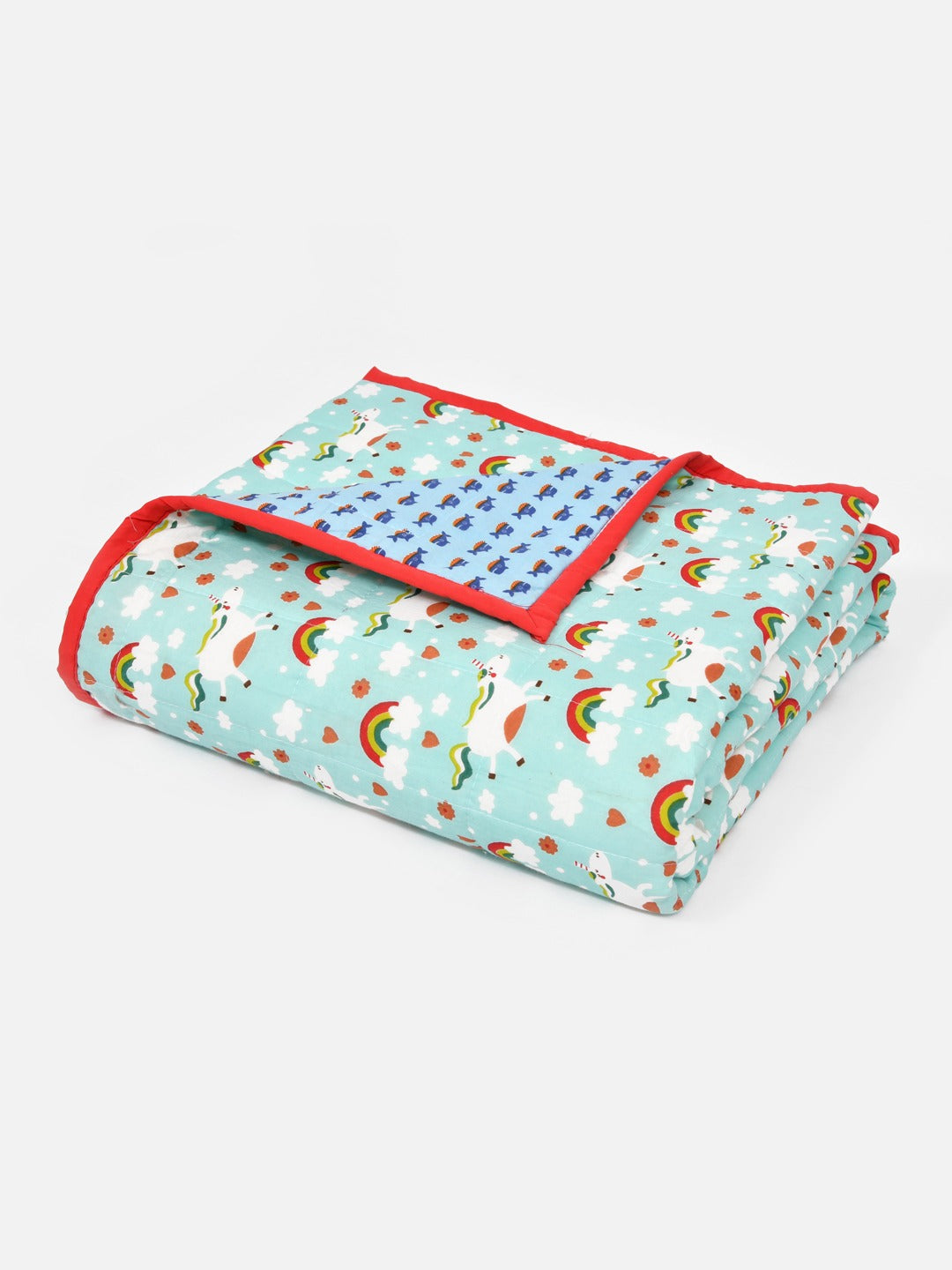 Cotton Reversible Kids Dohar/AC Blanket - 40X60 Inches
