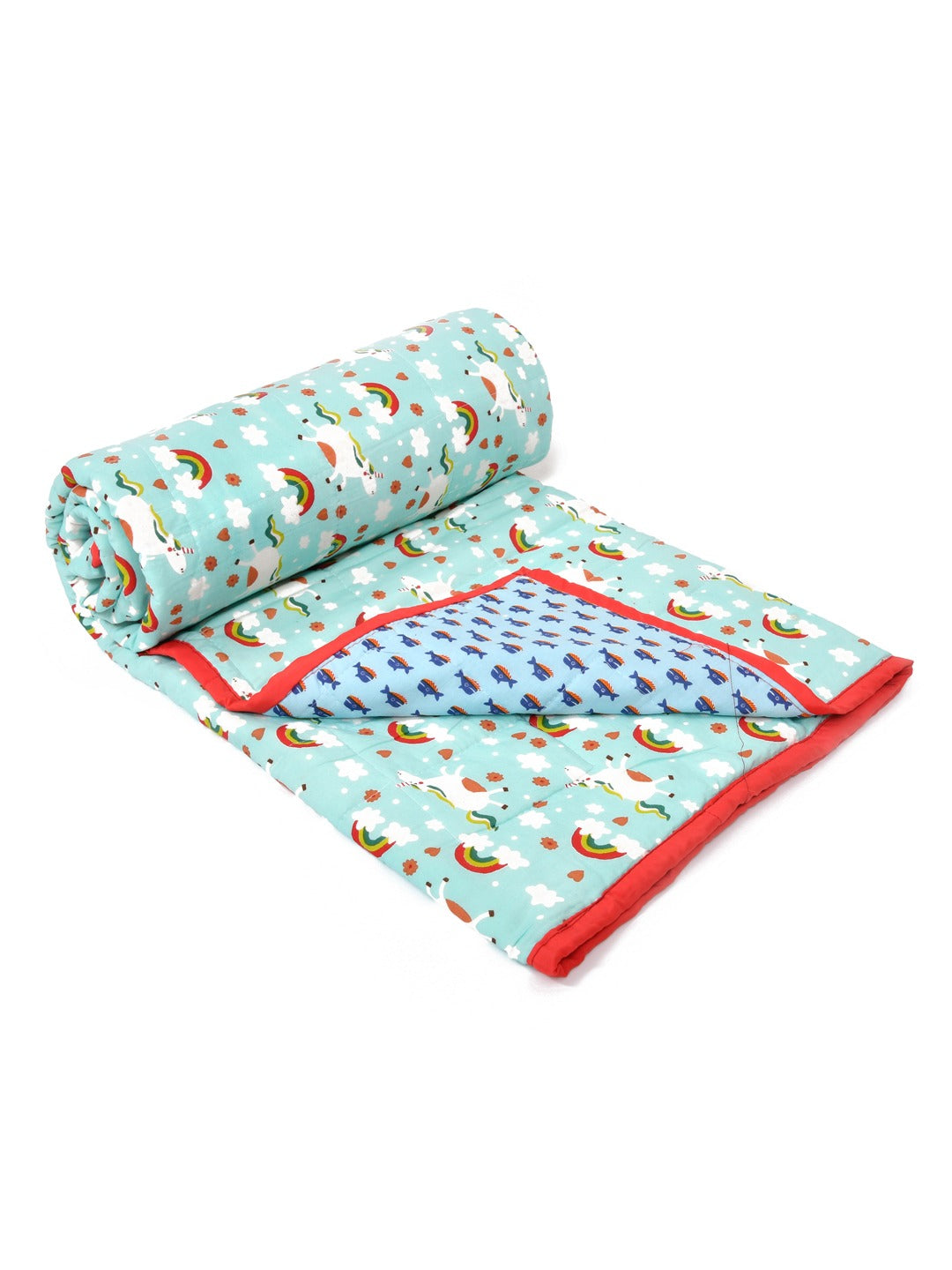Cotton Reversible Kids Dohar/AC Blanket - 40X60 Inches