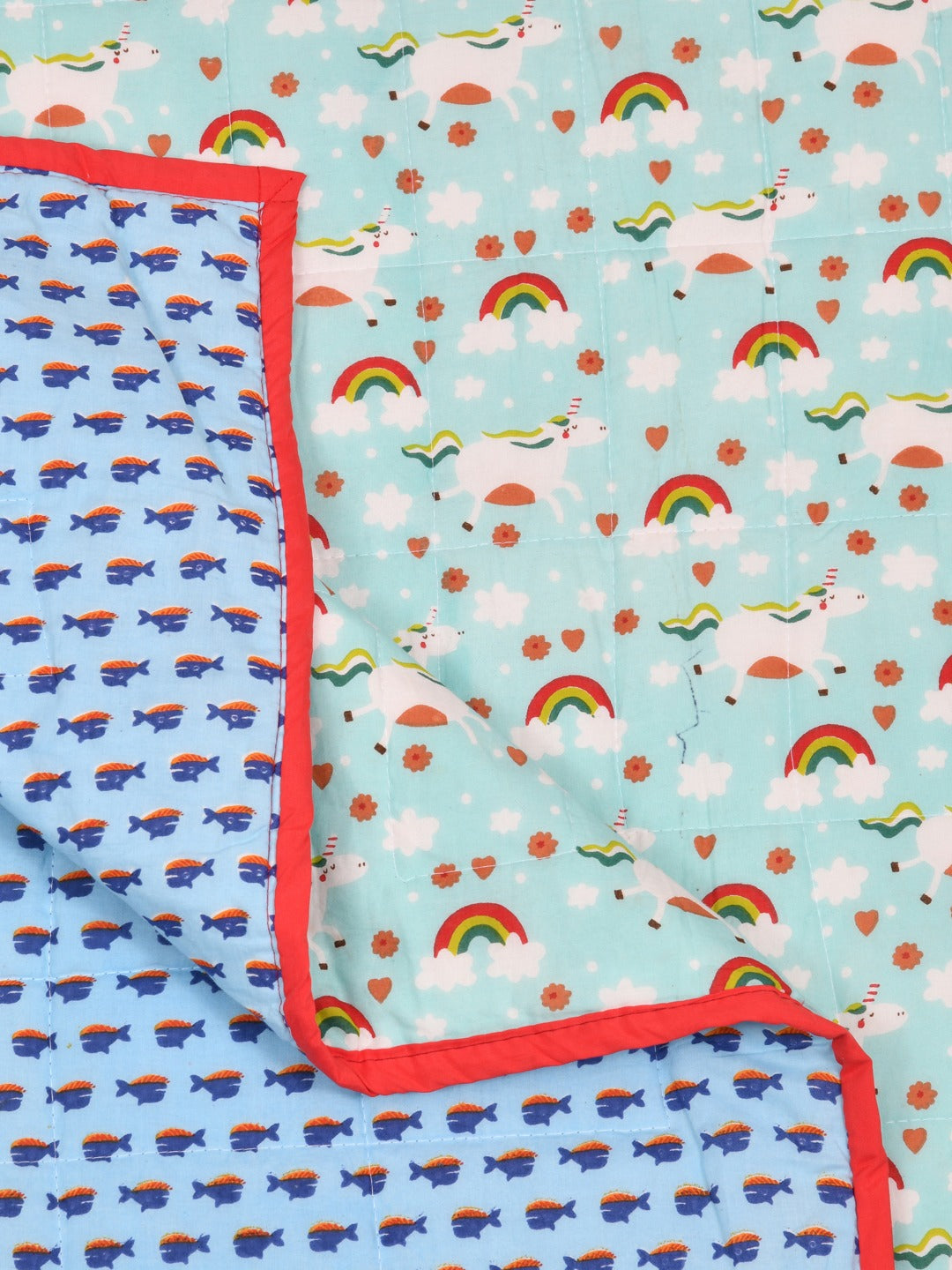 Cotton Reversible Kids Dohar/AC Blanket - 40X60 Inches