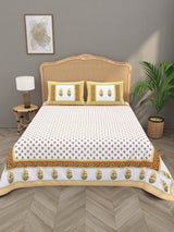 Quilted Floral Printed Reversible Bedcover with 2 Pillow Covers