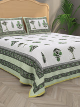 Quilted Floral Printed Reversible Bedcover with 2 Pillow Covers