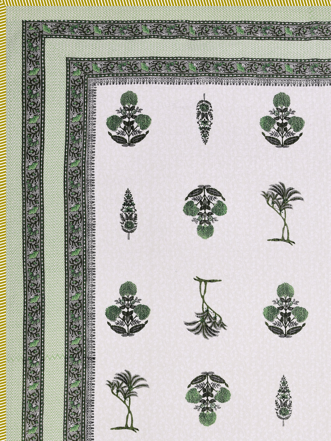 Quilted Floral Printed Reversible Bedcover with 2 Pillow Covers