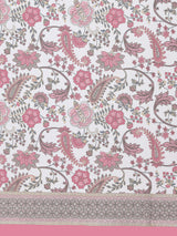 Handblock Printed Maroon Super King Bedsheet with 2 Pillow Covers