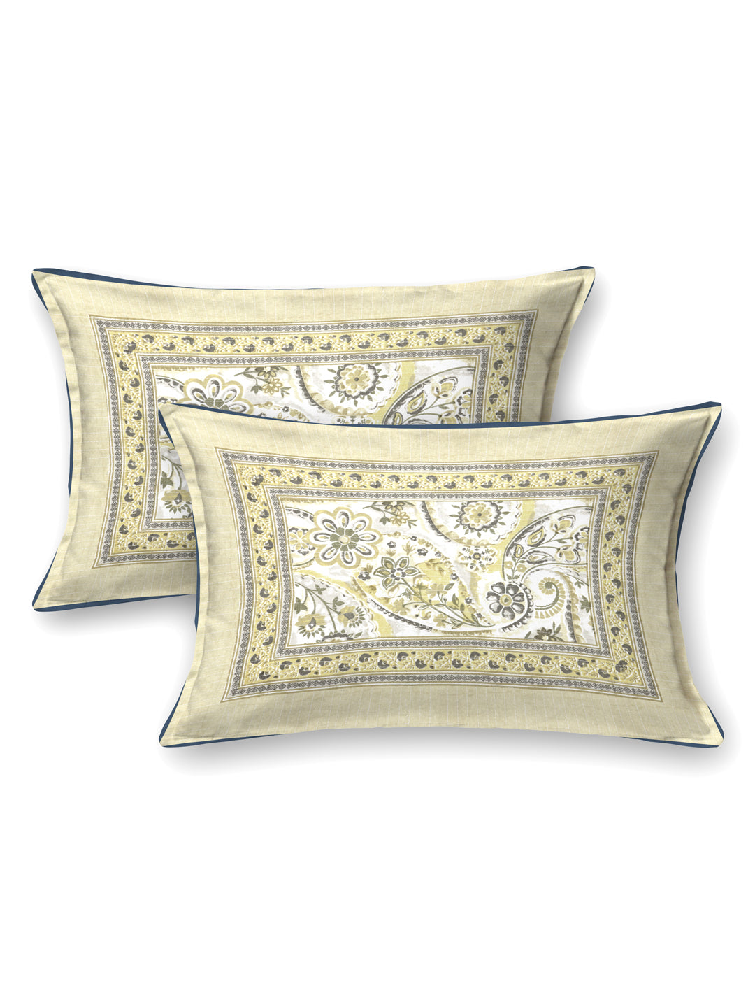 Quilted Floral Printed Reversible Bedcover with 2 Pillow Covers
