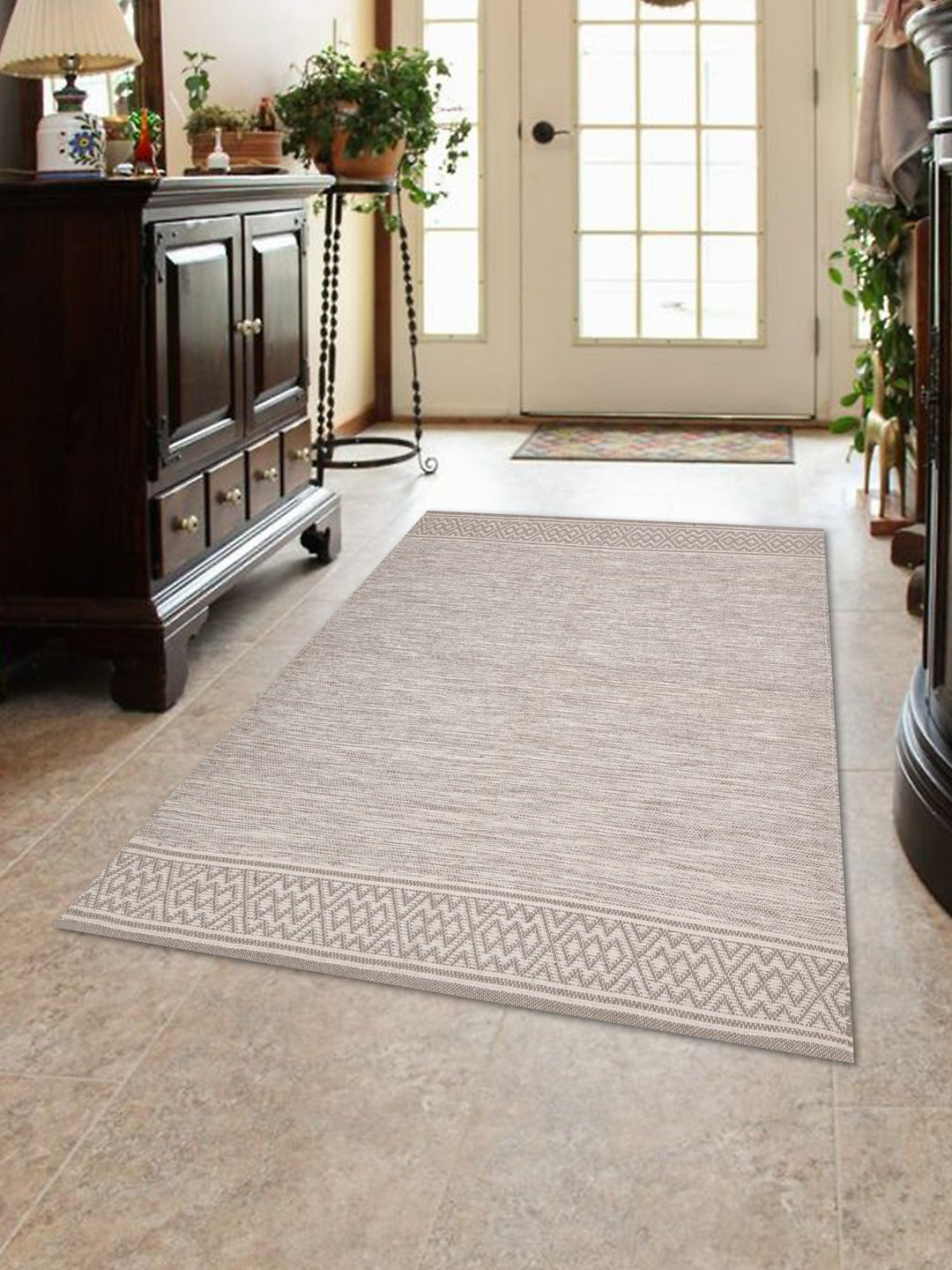 Self Pattern Cotton Rug - 75X46 Inches
