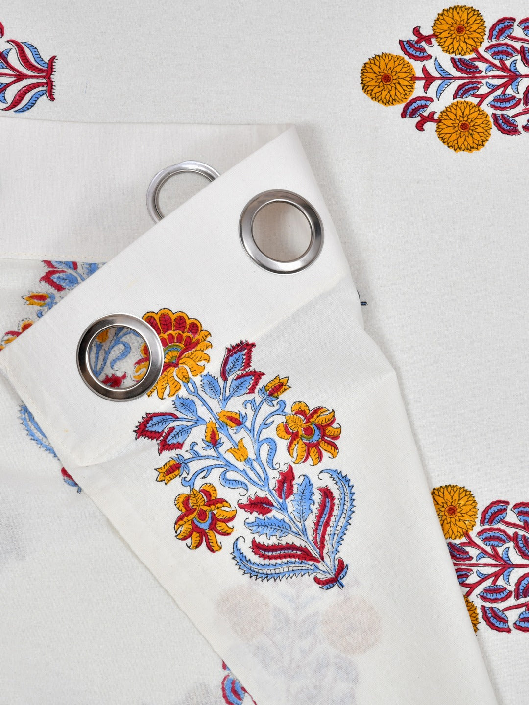 Set of 2 Cotton Handblock Printed Cotton Door Curtain - 7X5 Feet