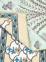 Quilted Floral Printed Reversible Bedcover with 2 Pillow Covers