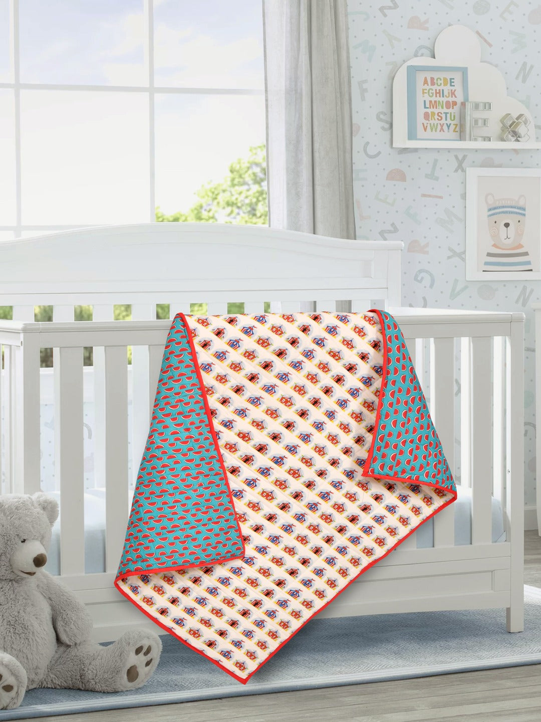 Cotton Reversible Kids Dohar/AC Blanket - 40X60 Inches