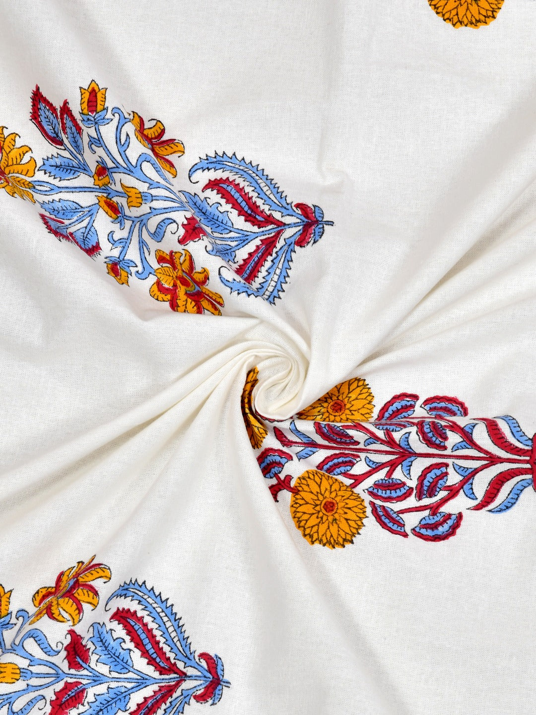 Set of 2 Cotton Handblock Printed Cotton Door Curtain - 7X5 Feet