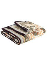 Quilted Floral Printed Reversible Bedcover with 2 Pillow Covers