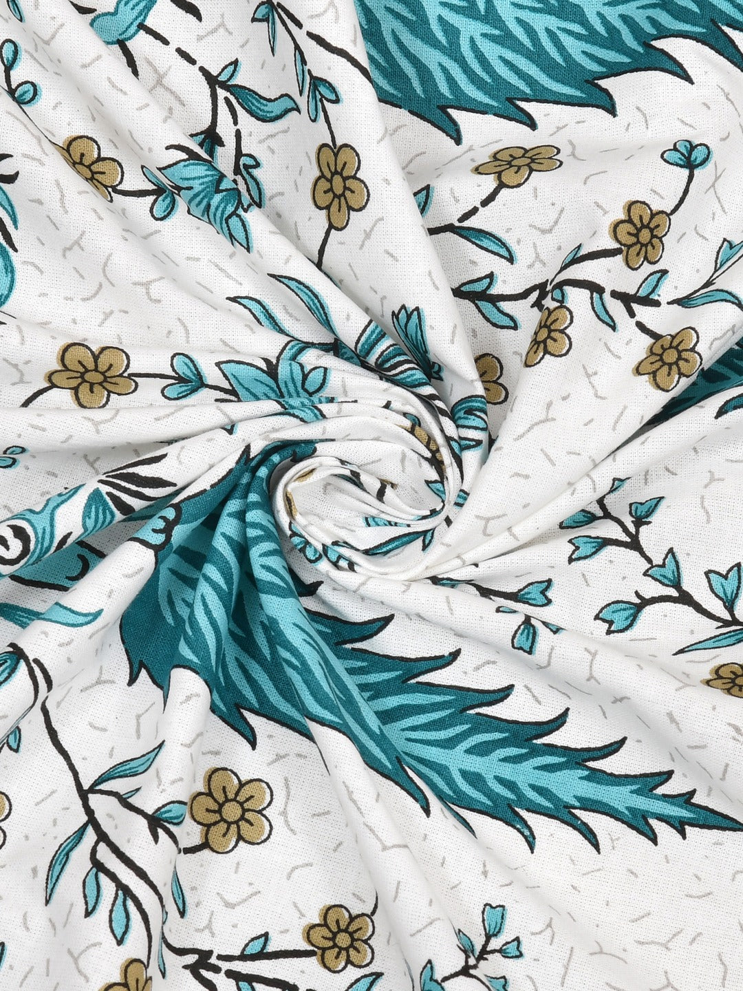 Cotton Floral Print Single bedsheet with 1 Pillow Cover