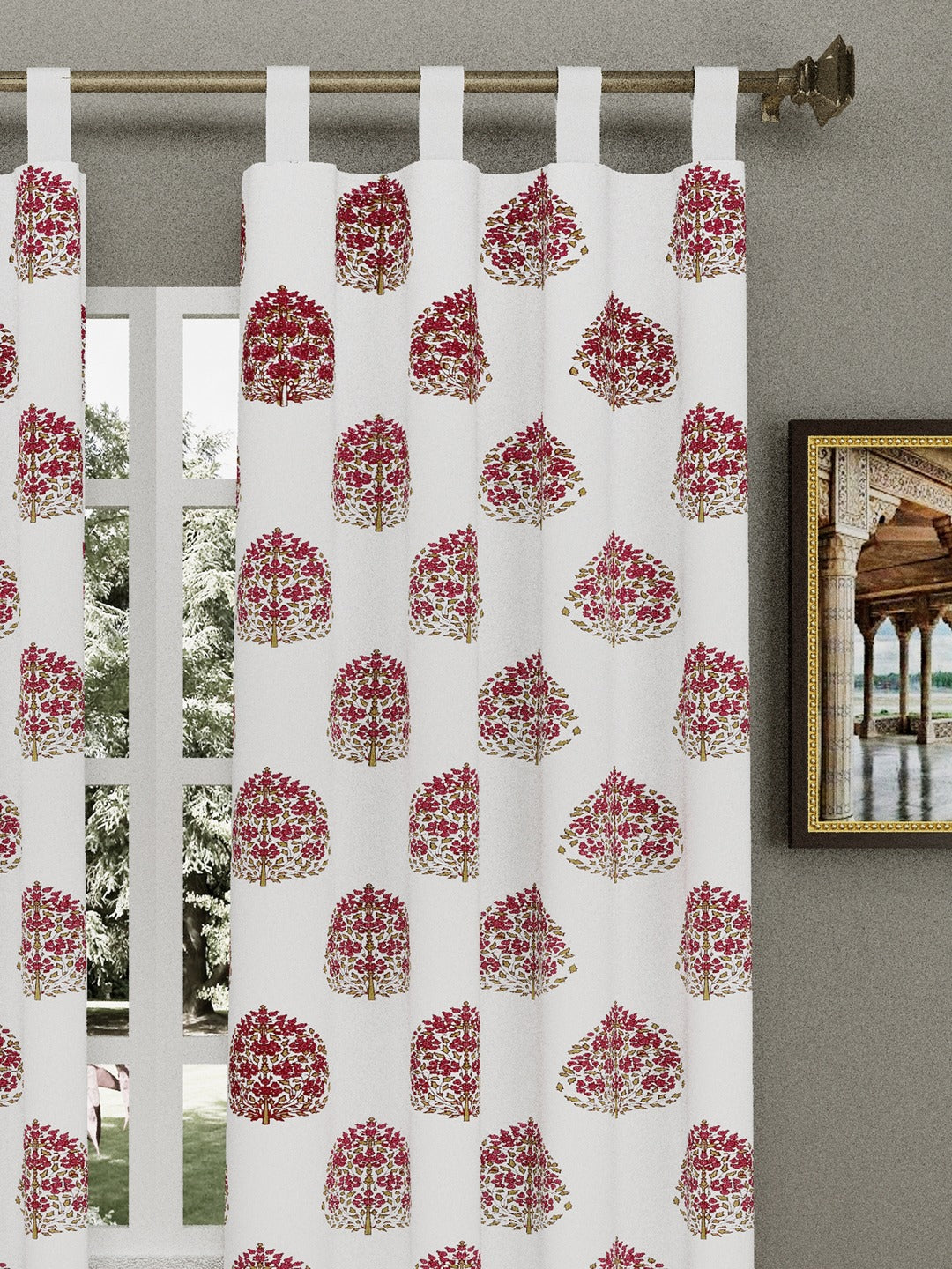 Set of 2 Cotton Handblock Printed Cotton Door Curtain - 7X5 feet