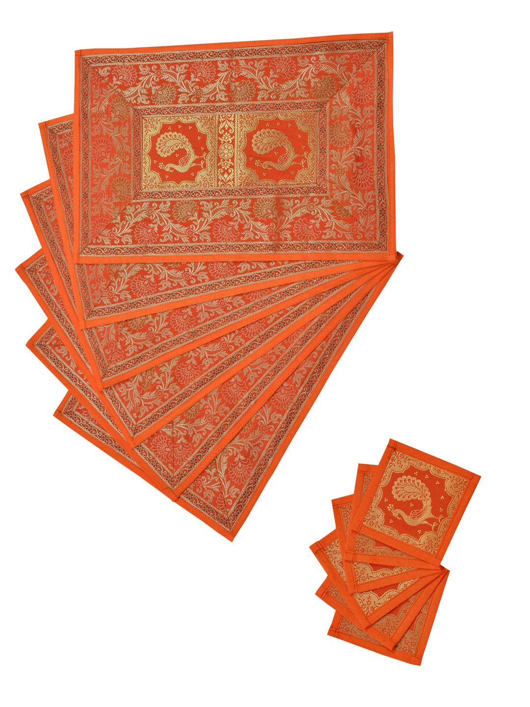 Banarasi Zari Set of 6 Placemats with 6 Coasters