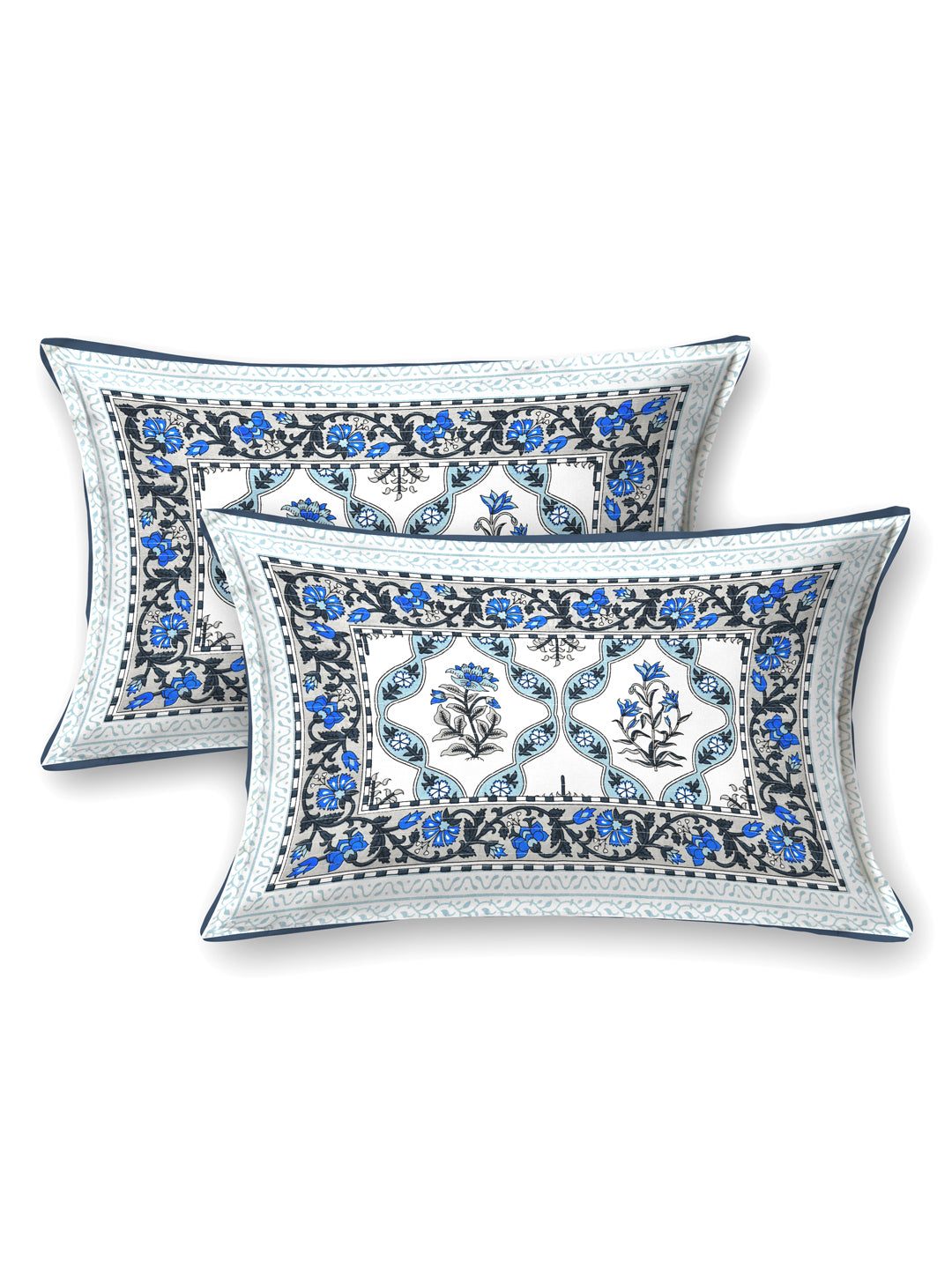 Quilted Floral Printed Reversible Bedcover with 2 Pillow Covers