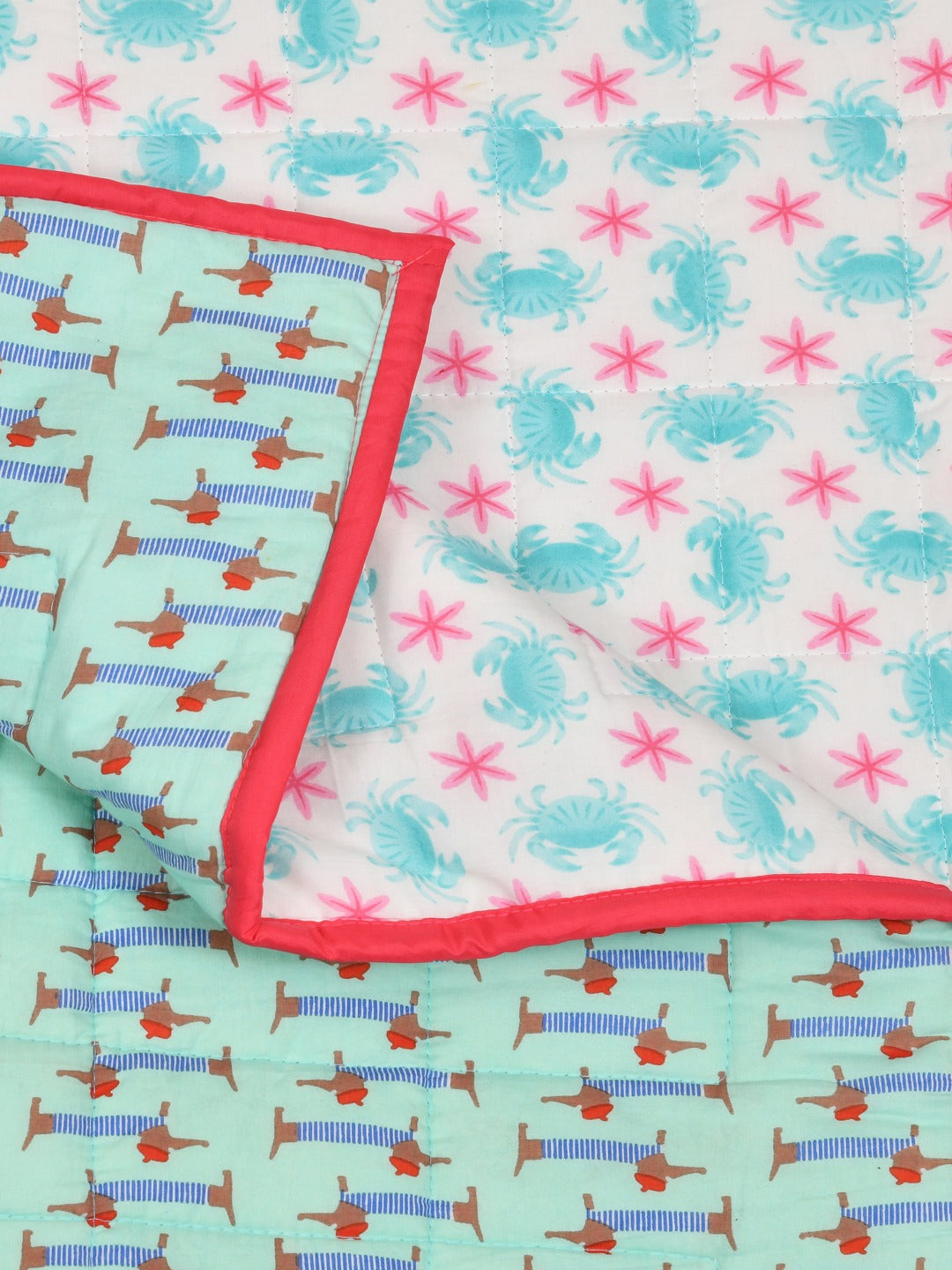 Cotton Reversible Kids Dohar/AC Blanket - 40X60 Inches