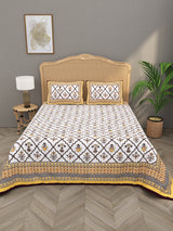 Quilted Floral Printed Reversible Bedcover with 2 Pillow Covers