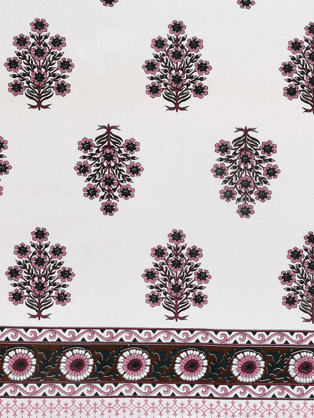 Cotton Floral Print Single bedsheet with 1 Pillow Cover