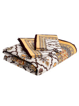 Quilted Floral Printed Reversible Bedcover with 2 Pillow Covers