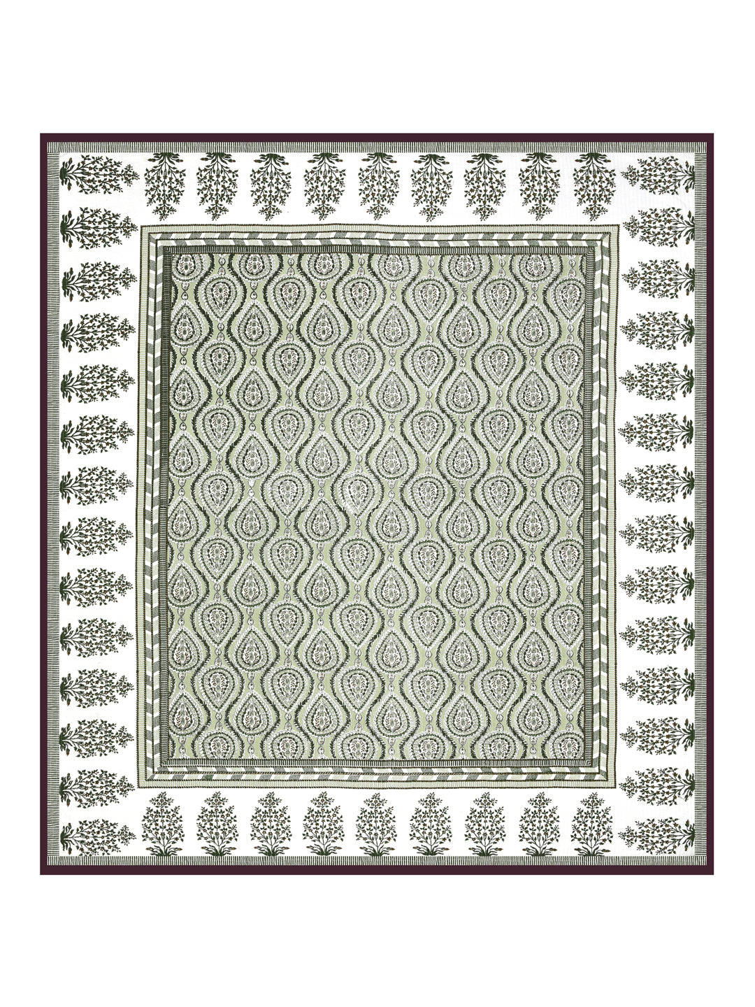 Quilted Floral Printed Reversible Bedcover with 2 Pillow Covers