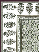 Quilted Floral Printed Reversible Bedcover with 2 Pillow Covers