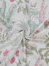 Quilted Floral Printed Reversible Bedcover with 2 Pillow Covers