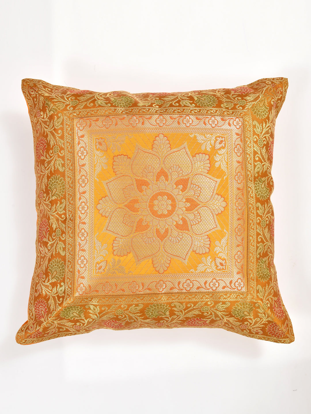 Set of 2 Banarasi Zari Cushion Cover - 16X16 Inches11100813