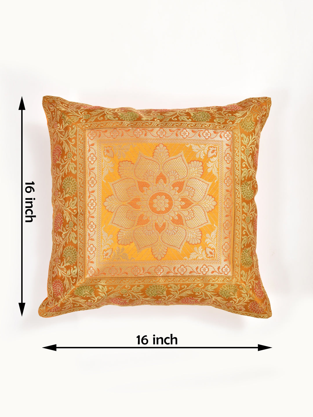 Set of 2 Banarasi Zari Cushion Cover - 16X16 Inches11100813
