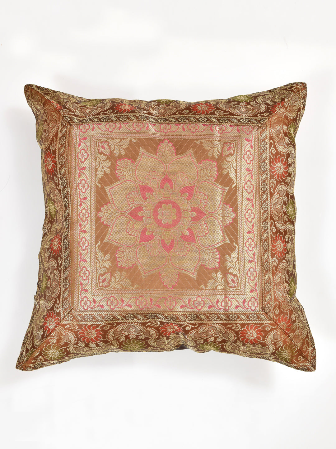 Set of 2 Banarasi Zari Cushion Cover - 16X16 Inches11100811