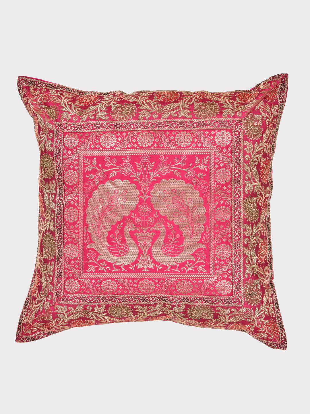Set of 2 Banarasi Zari Cushion Cover - 16X16 Inches11100819