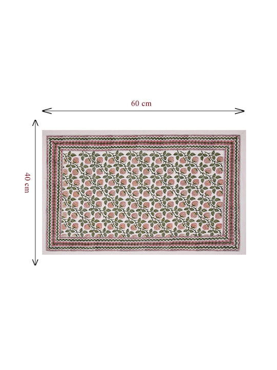 Handblock Printed Canvas Cotton Table Cloth 40X60 Inches - 4 Seater Dining Table
