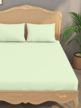 Luxury 400 TC Solid Cotton Bedsheet – 108 x 108 Inches with 2 Pillow Covers | Premium Cotton Comfort