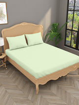 Luxury 400 TC Solid Cotton Bedsheet – 108 x 108 Inches with 2 Pillow Covers | Premium Cotton Comfort
