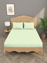 Luxury 400 TC Solid Cotton Bedsheet – 108 x 108 Inches with 2 Pillow Covers | Premium Cotton Comfort
