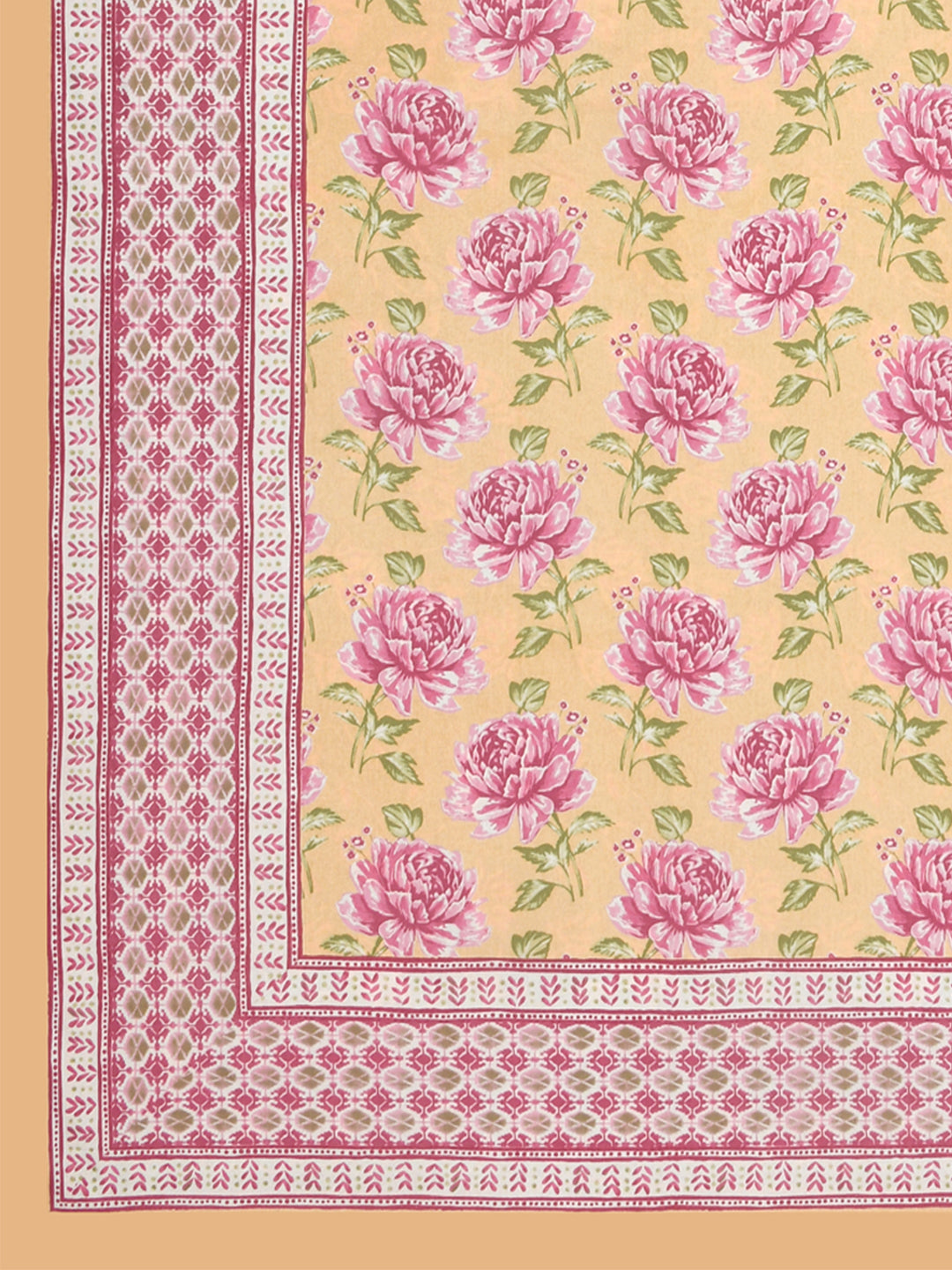Cotton Double King Bedsheet with 2 Pillow Covers