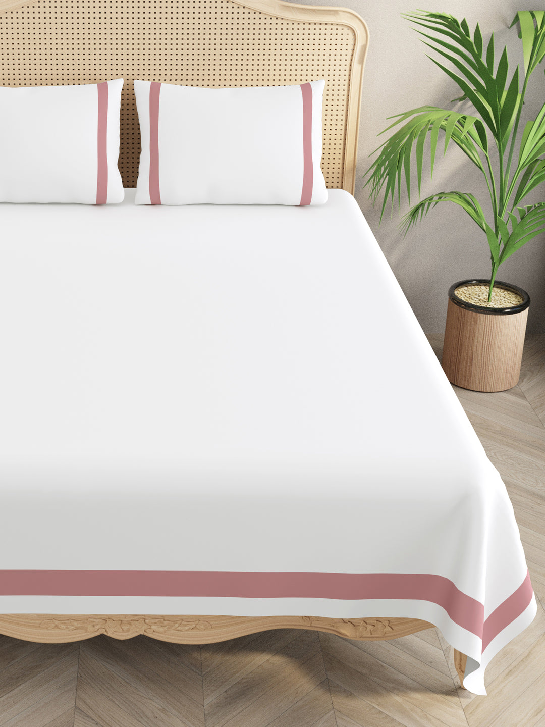 Double King 300 TC Bedsheet with 2 Pillow Covers