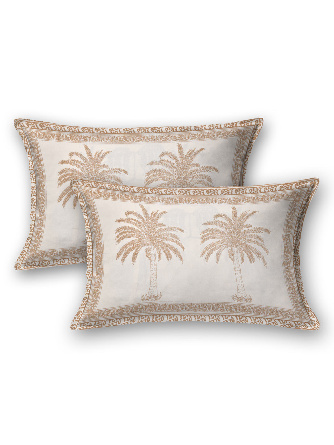 Handblock Print Super King Bedsheet in Extra Soft Percale Cotton with 2 Pillow covers