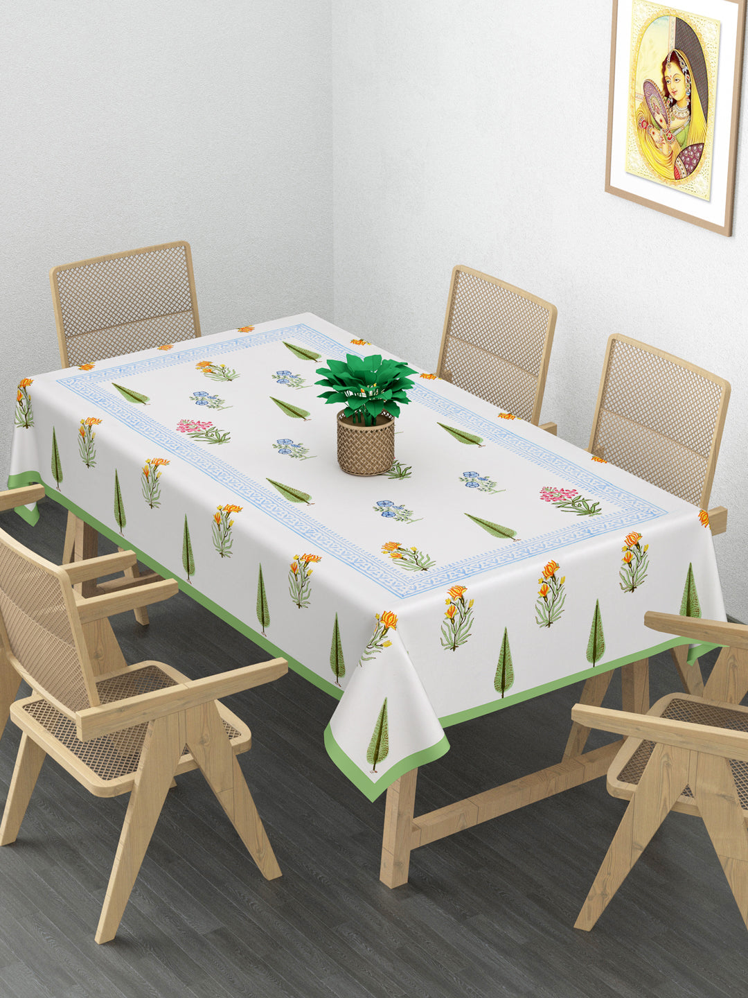 Handblock Printed Table Cover - 6 Seater (60X90 Inches)