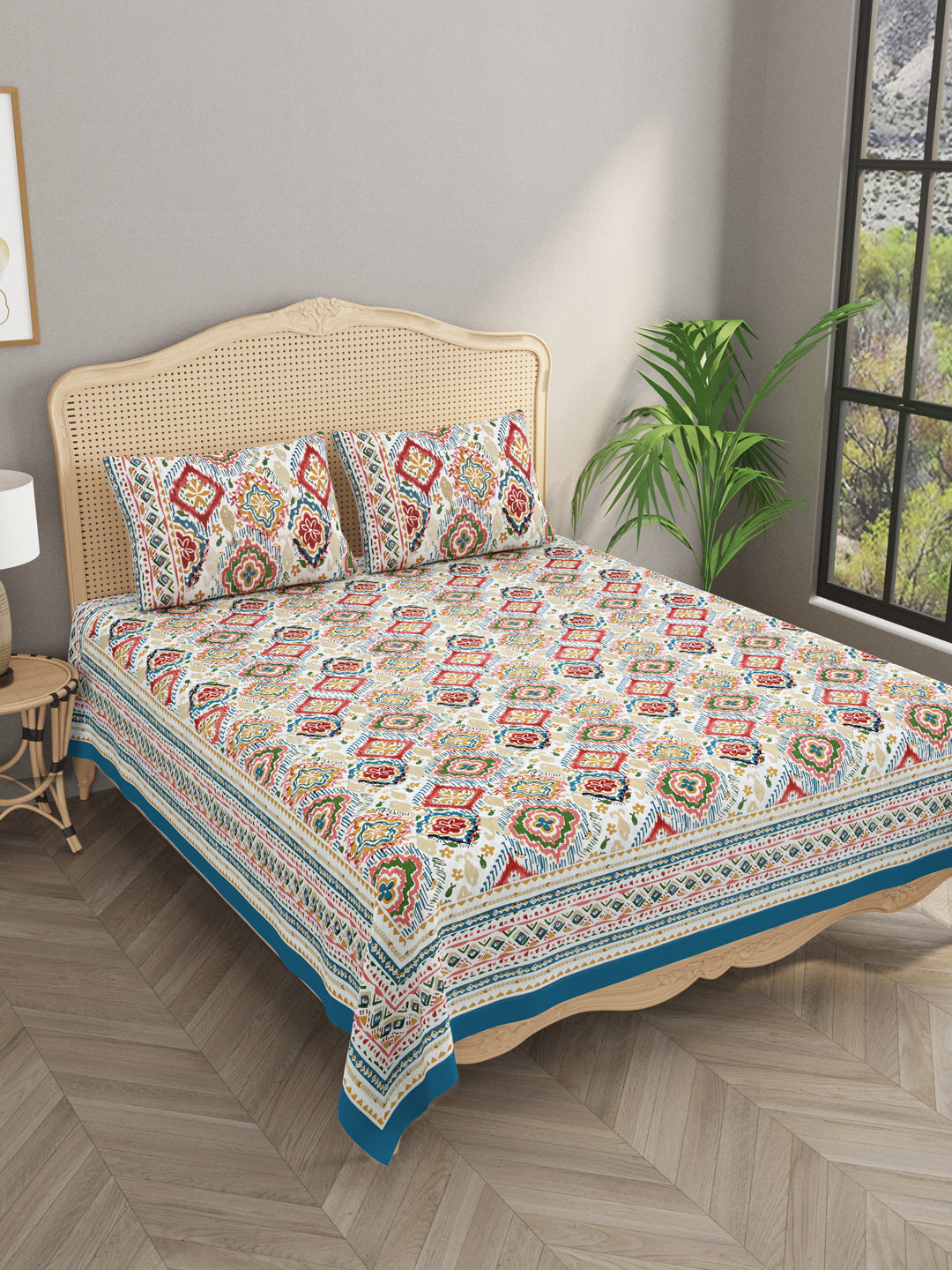 Double King Bedsheet with 2 Pillow Covers