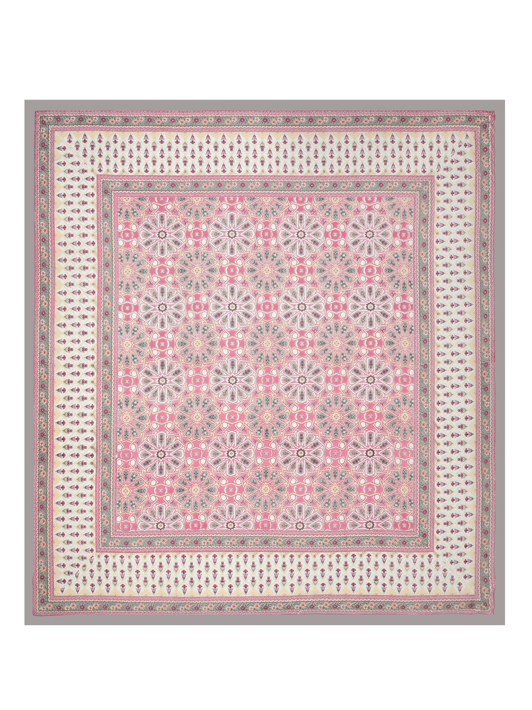 Floral Print Super King Cotton Bedsheet with 2 Pillow Covers