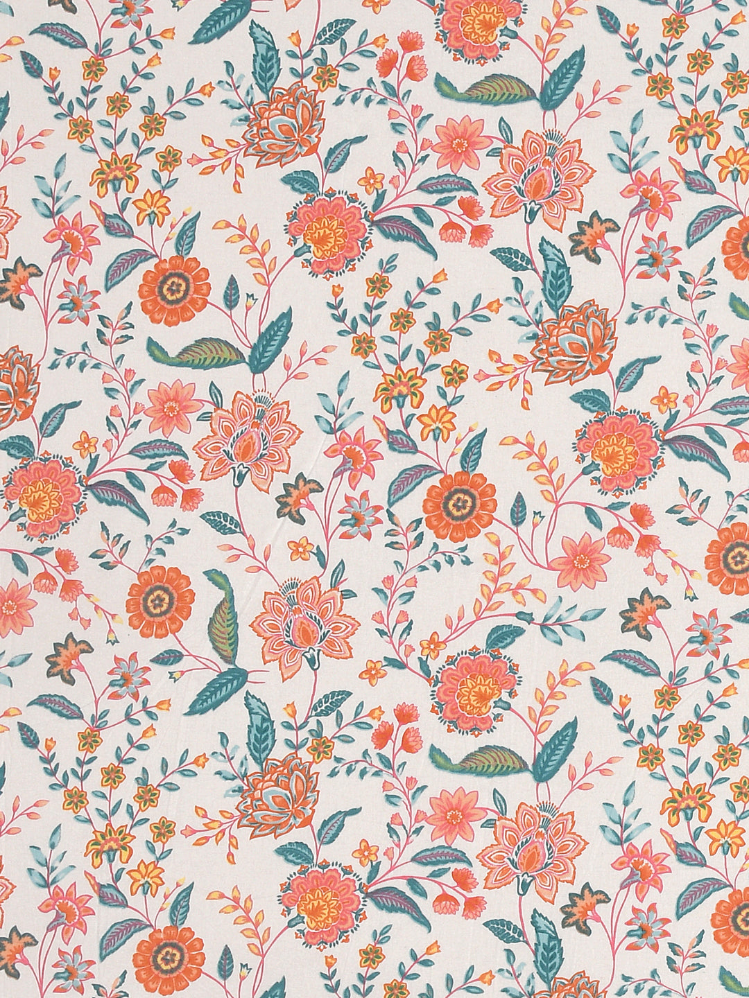 Floral Print Cotton Super King Bedsheet with 2 Reversible Pillow Covers