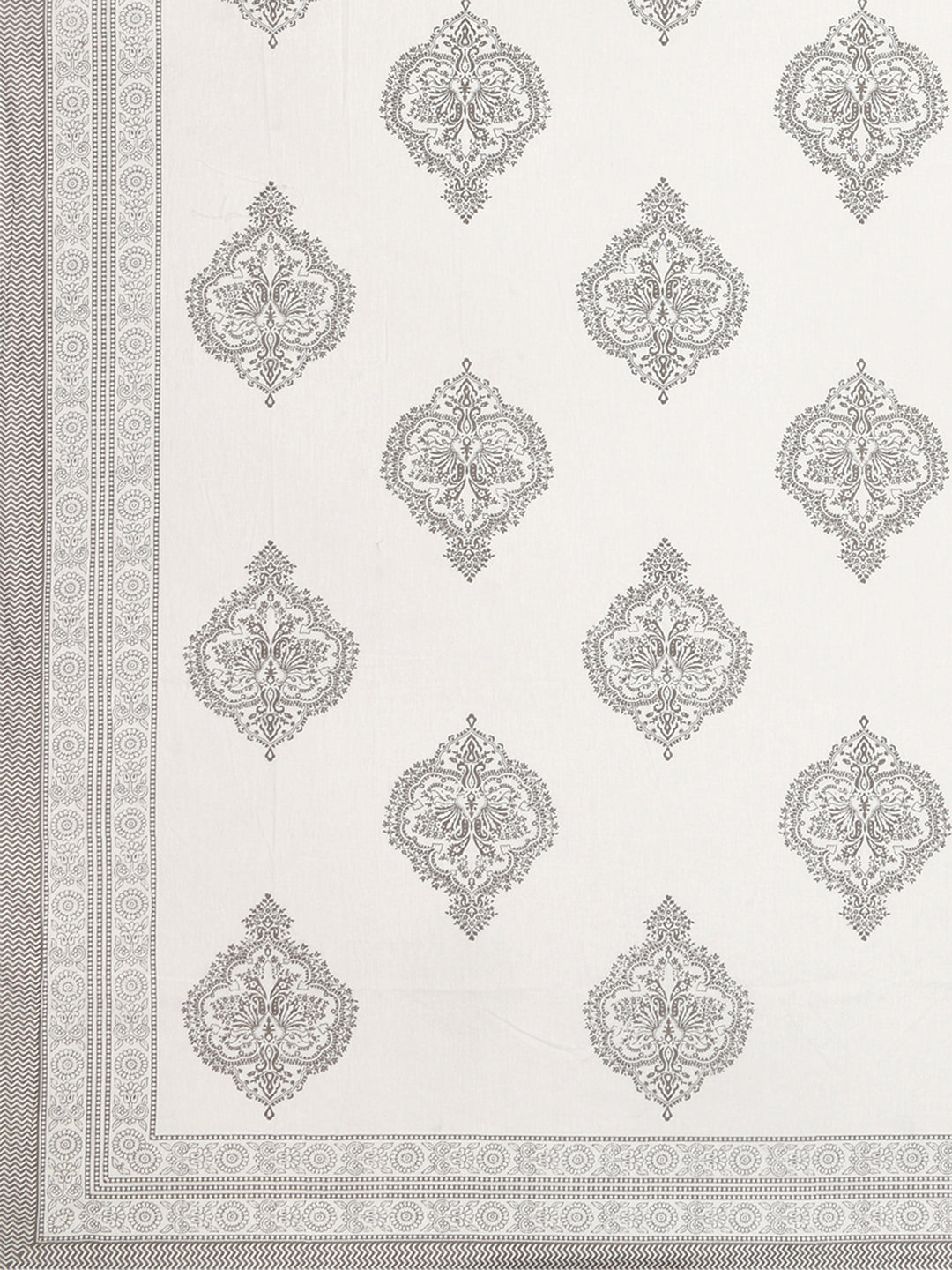 Extra Soft Percale Cotton Double King Handblock Print Bedsheet with 2 Pillow Covers