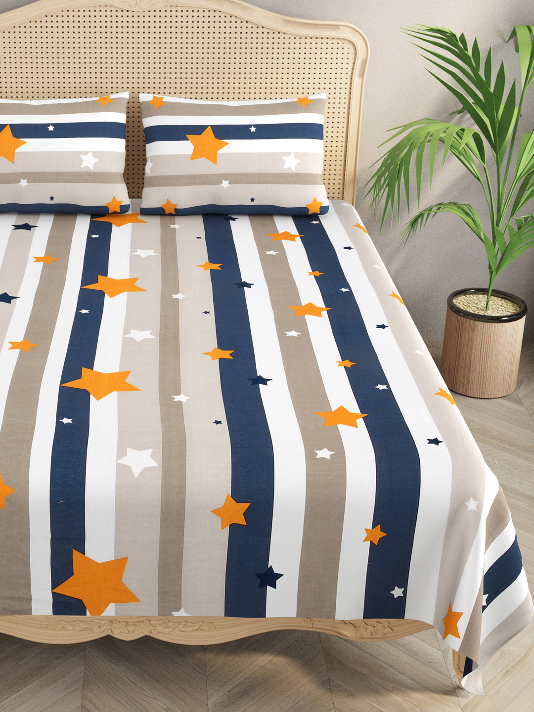 Polycotton Kids Print Double bedsheet with 2 Pillow Covers