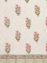 Handblock printed Jute Cotton Bedcover - Double King with 2 Pillow Covers